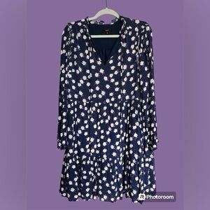 Tie-Neck Tiered Dress - Scattered Peony Print​​​​​​​